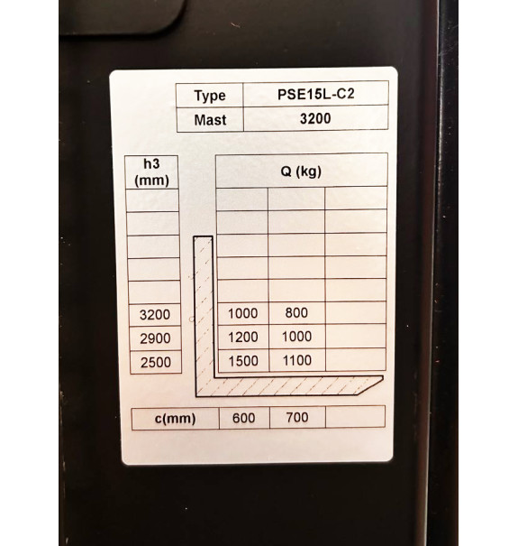 Купити електричний штабелер GTM PSE15L-C 1,5 т — підйом 2600 мм, Li-ion, Київ